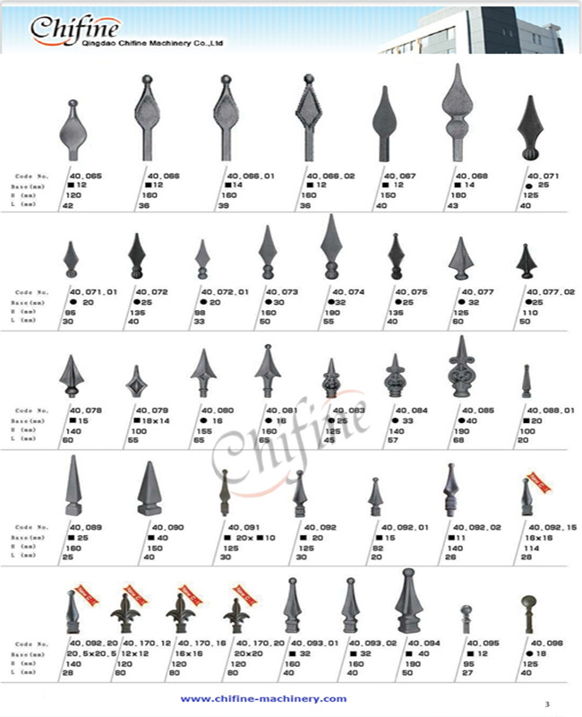 Ornamental Parts Wrought Iron Spear Head