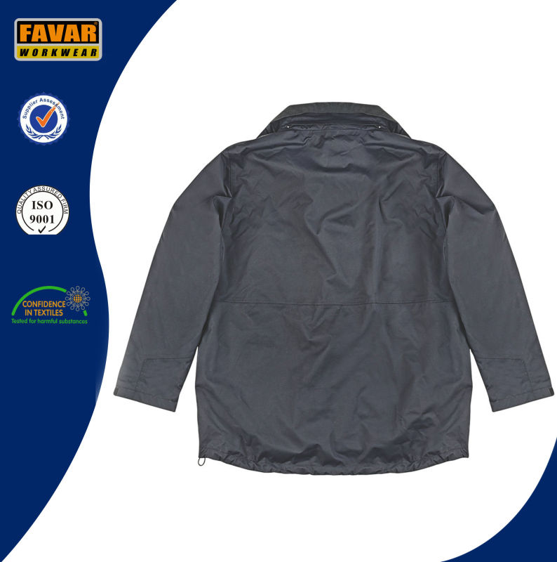 Nylon Waterproof Rain Jacket with Detached Padded Lining