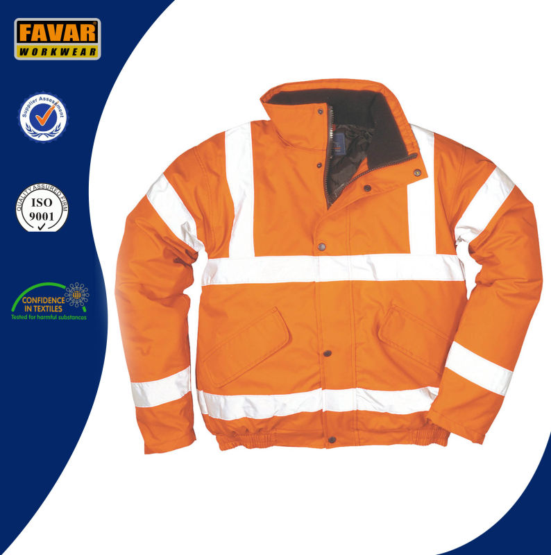 Orange Waterproof Hi Vis Bomber Jacket