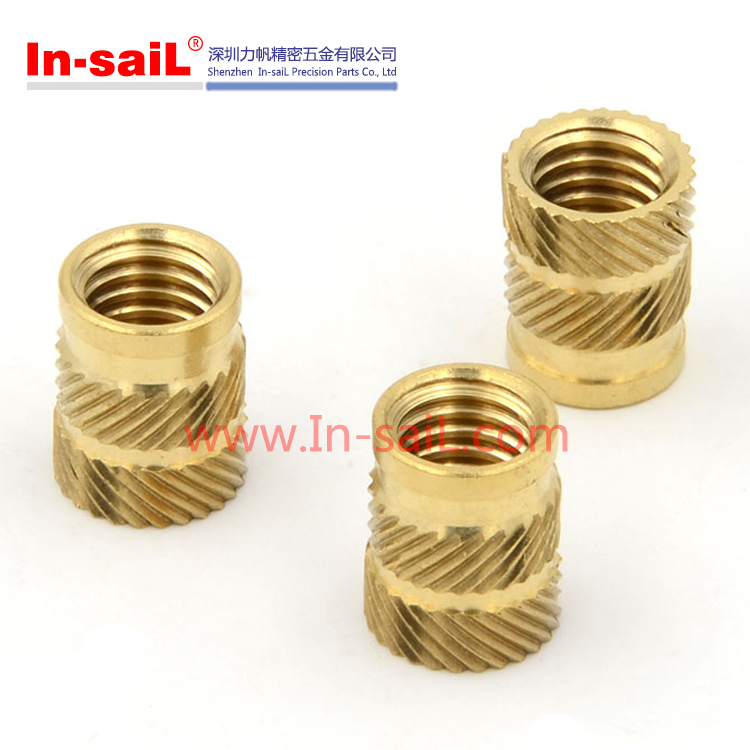 Qt-Type Double-Twilled Knurls Hot-Melt Brass Insert Nut for Thermoplastic