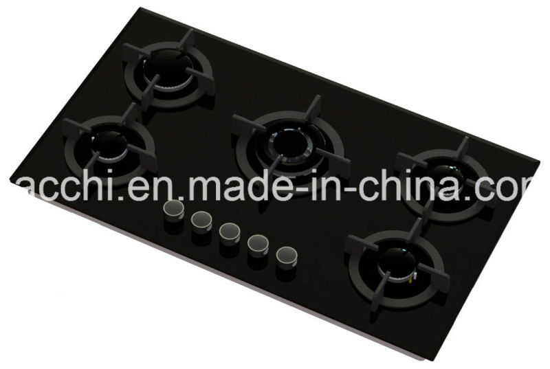 5 Burner Tempered Glass Gas Stove