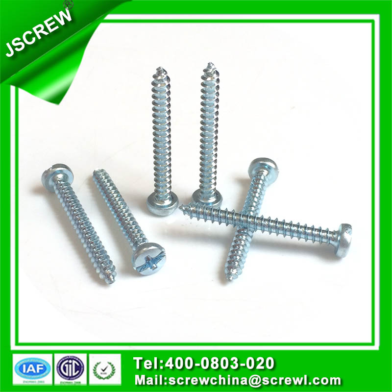 C1022 Zinc Plated Cross Slotted Combine Pan Head Drilling Screw