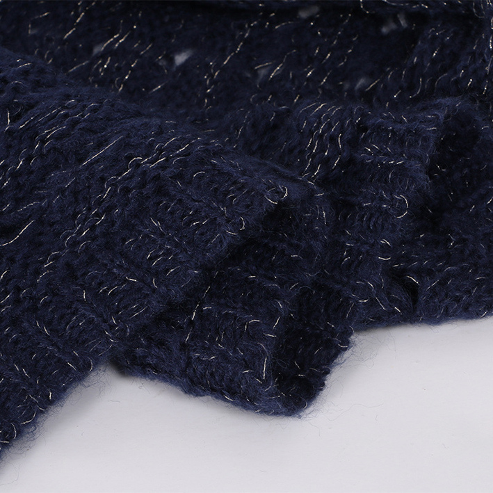 Winter Warm Heavy Lurex Metallic Yarn Knitted Loop Snood (SK180)