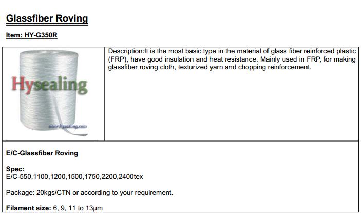 Roving Fiber Glass for Fire Resistant