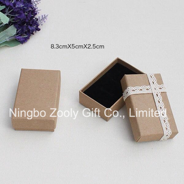 Wholesale DIY Kraft Paper Jewelry Gift Packing Box with Decoration