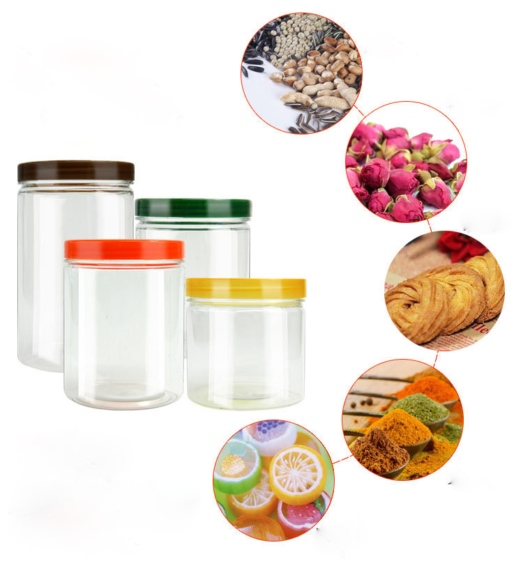 Food Grade Pet Jam Jar with Colorful Lid