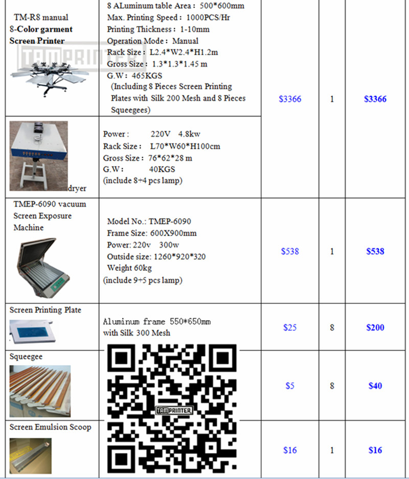 TM-R6 Manual Rotary 6-Color T-Shirt Screen Printing Machine