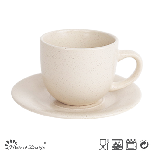 8oz Cup and Saucer Seesame Glaze Design