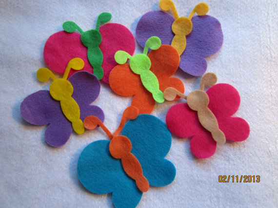 Colorful Felt Die Cut Butterfly