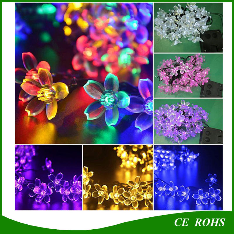 Holiday Lighting Solar 20 LEDs Outdoor Cherry Christams String Lights