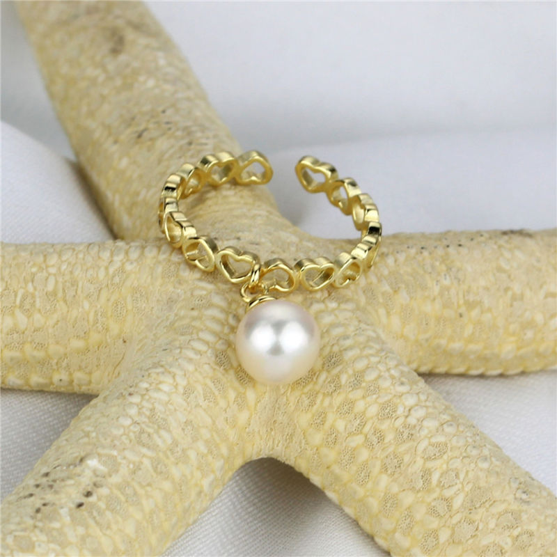 Gold Plated Natural Real Resizable Pearl Ring