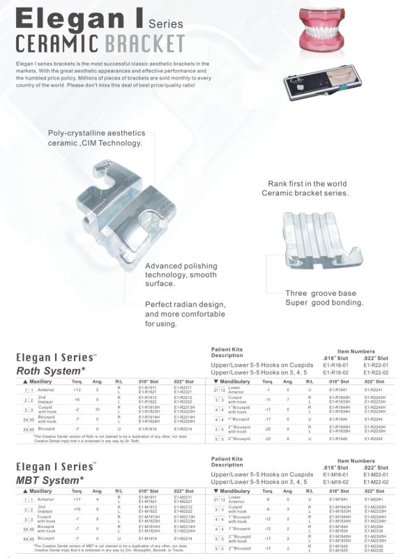 Elegan I Ceramic Brackets Three Grooves Base