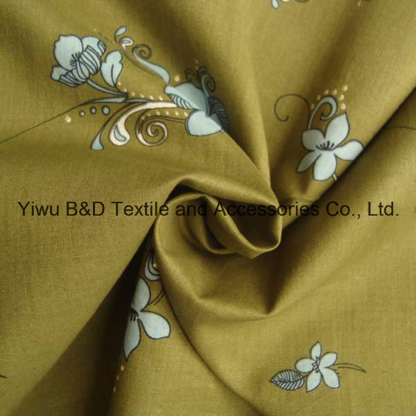 Golden Metallic Printed Cotton Fabric for Christmas Ornament, Party Decoration