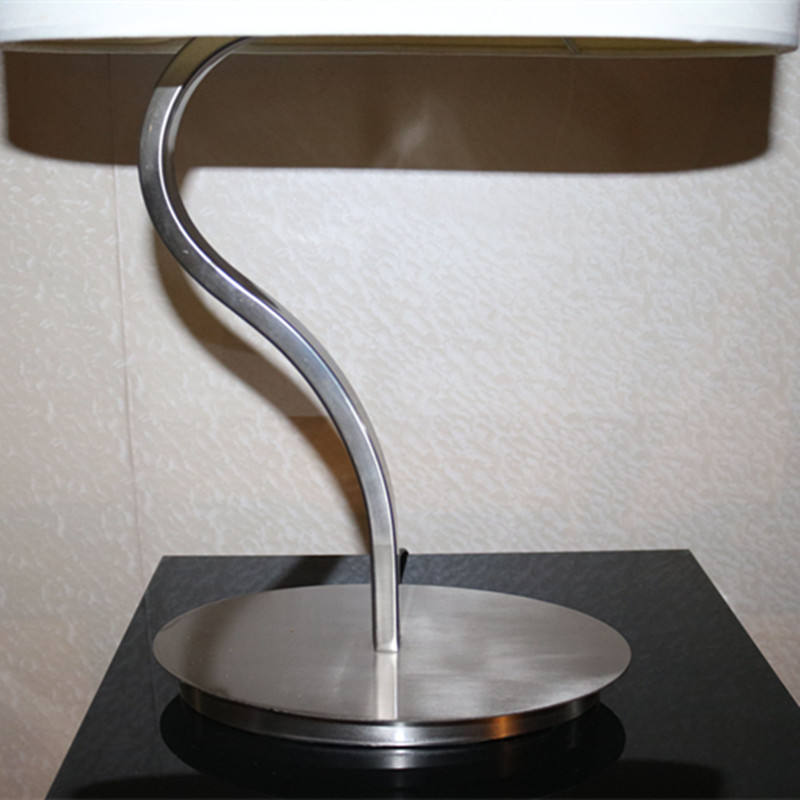 S Shape Stainless Steel Bedside Table Lamp for Hotel Project