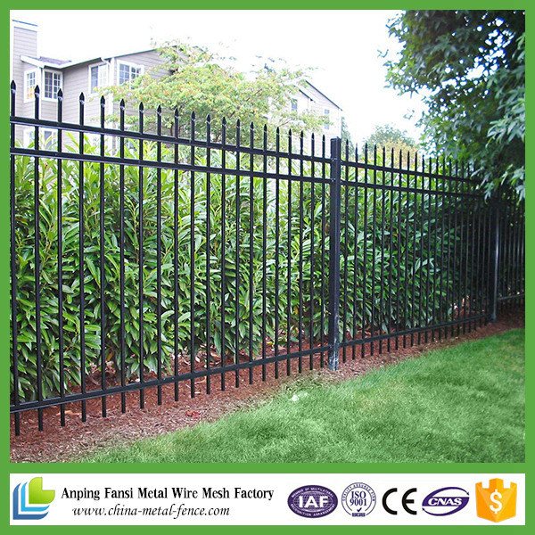 Australia Style Outdoor Black Powder Coated Steel Fence