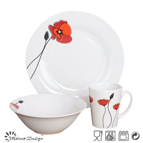 Decal Porcelain Ceramic Cheap 12PCS Dinner Set