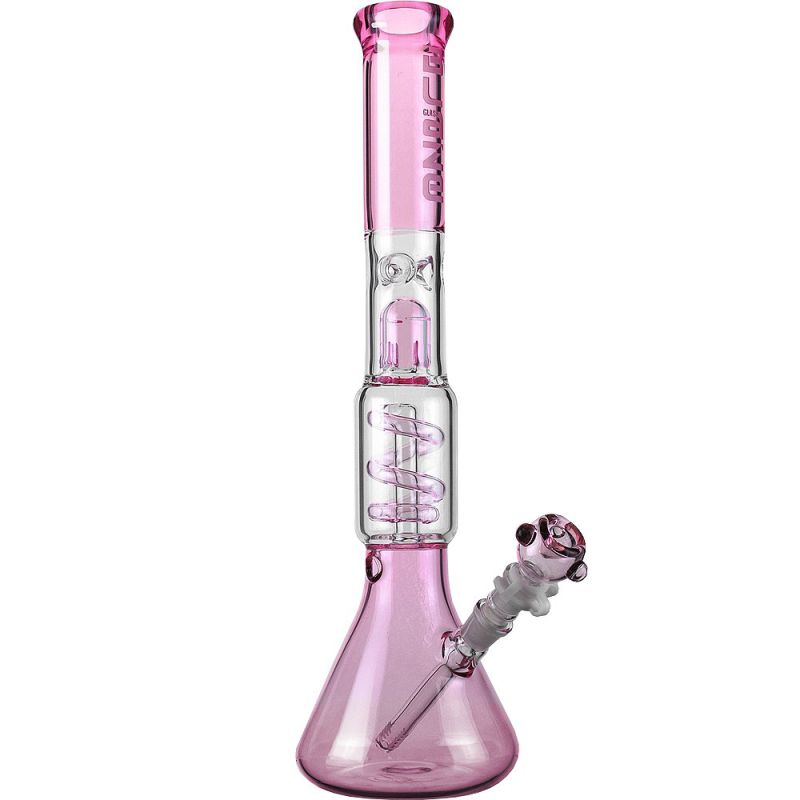 Beaker Base Pink Ice Hookah Glass Smoking Water Pipes (ES-GB-385)