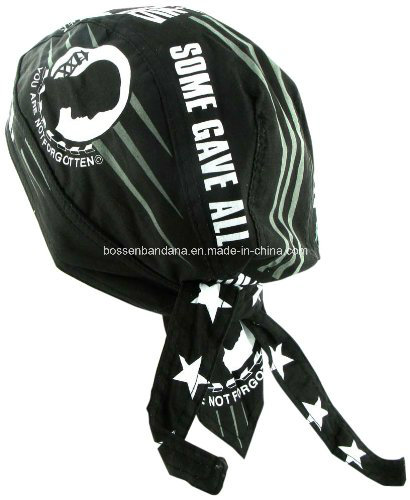 OEM Produce Customized Logo Printed Promotional Black Cotton Biker Skull Hat Caps