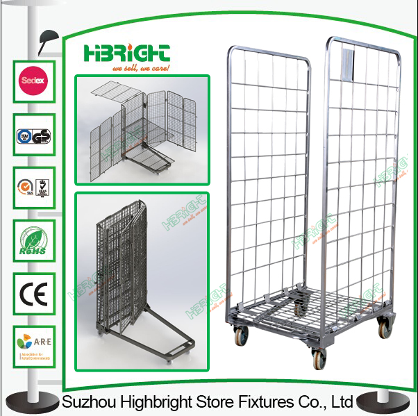 Warehouse Roll Storarge Cage Container Trolley Cart