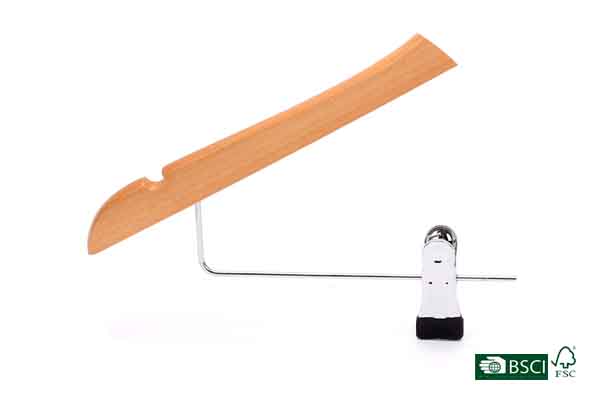 Anti-Theft Notched Solid Wooden Hangers with Clips