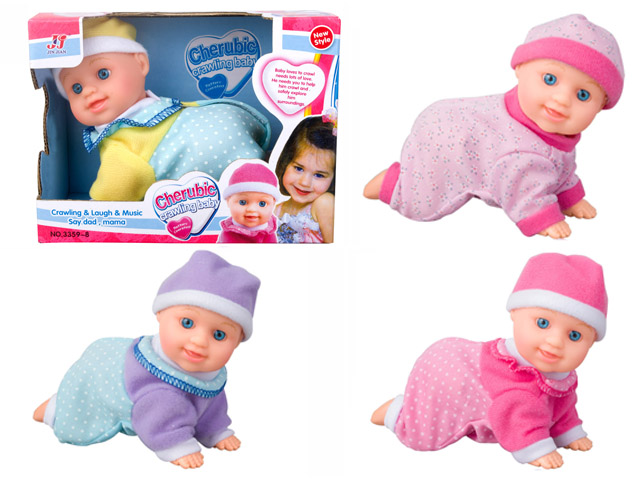 Plastic Battery Operated Baby Doll Crawl Doll Toy (H5740039)