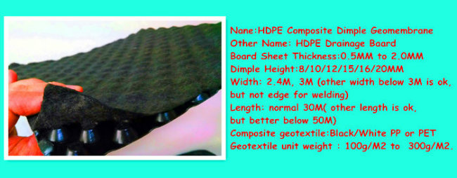 HDPE Dimple Geomembrane Waterproof Board