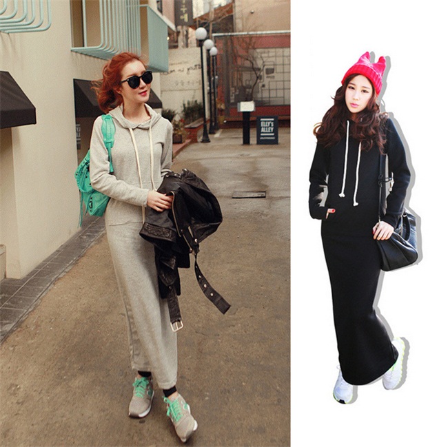 Autumn and Winter Fashion Women Long Fleece Coat