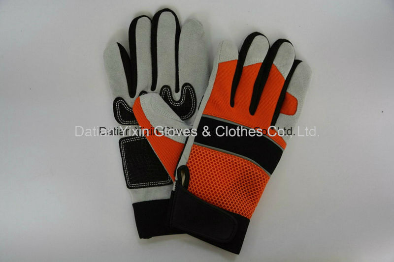 Mechanic Glove- Silicon Glove- Safety Glove-Labor Glove-Work Glove-Leather Glove