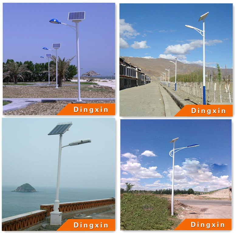 9m Solar LED Street Lamp with 80W LED Lamp and Battery on Top