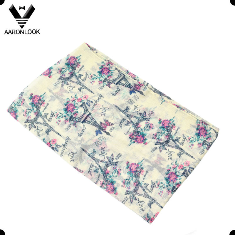 Fashion Lightweight Polyester Screen Print Scarf