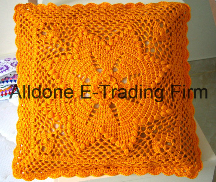 New Design Fancy Decorative Hand Knitted Crochet Cushion Pillow Case