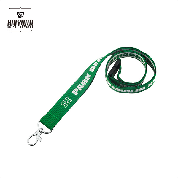 Customized Woven Lanyard in Green Color