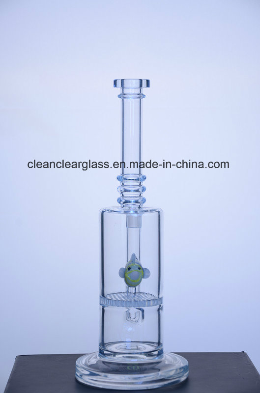 Wholesale Borosilicate Glass Water Pipe Smoking Pipe with Fish-Shaped Perc