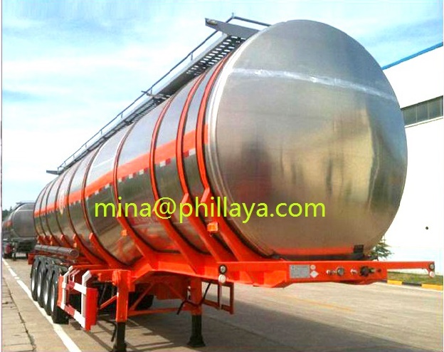 3axle Milk Water Liquid Food Transport Aluminum Tanker Semi Trailer