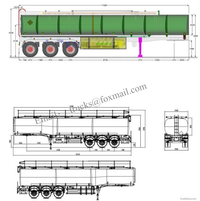 45000liters 5 Compartments Fuel Trailer