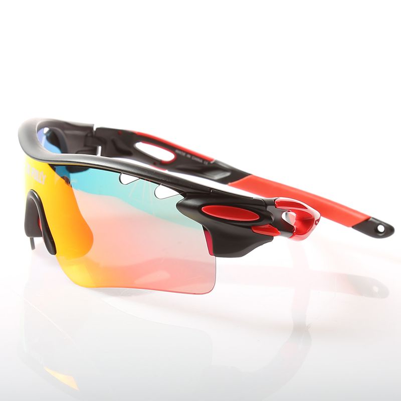 Jie Polly Cycling Sunglasses Safety Anti-Explosion Glasses Protective Sunglasses Black