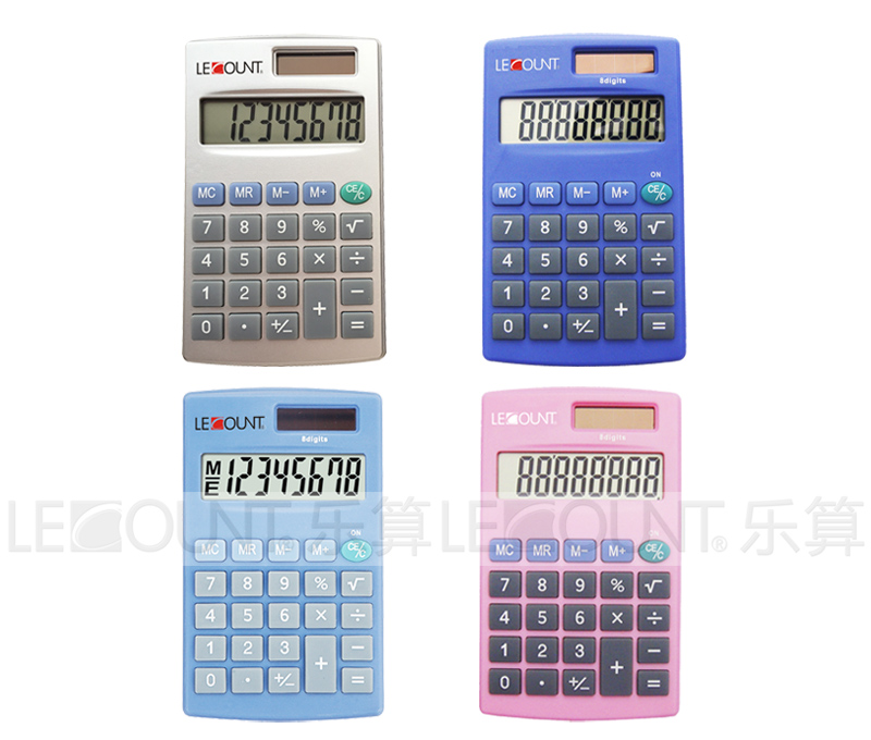 8 Digits Dual Power Handheld Calculator with Various Optional Colors (LC332)