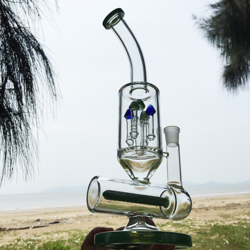 Winter Newest Design Green Glass Smoking Water Pipes (ES-GB-299)