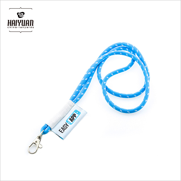 Promotional China Round Jacquard Cord Lanyard Wholesale with Woven Label