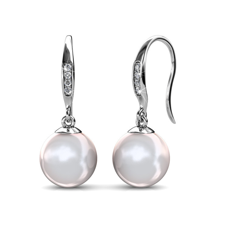 Destiny Jewellery Crystal From Swarovski Pearl Hook Earrings