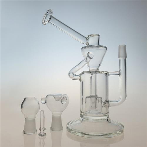 Klein Recycler Dual Chamber DAB Rig Glass Smoking Pipe (ES-GB-402)