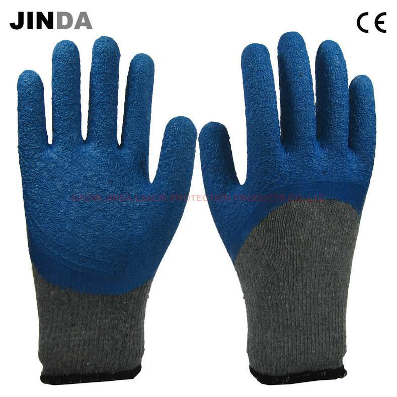 Blue Latex Safety Hand Gloves (LH003)