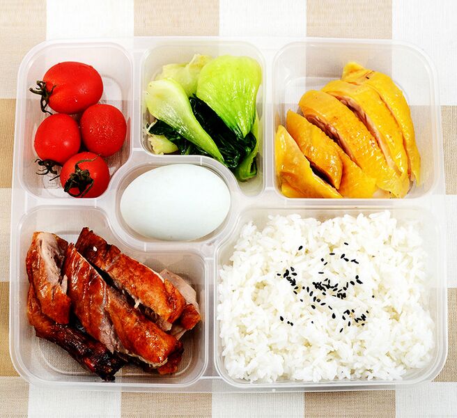 Disposable 6 Compartment Bento/Meal/Peanuts Box with Clear Lids/Cover