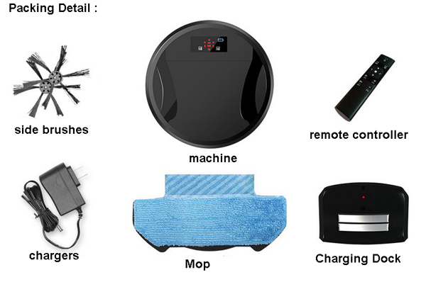 Floor Mopping Robot with Automatic Cleaning, Timing Syetem