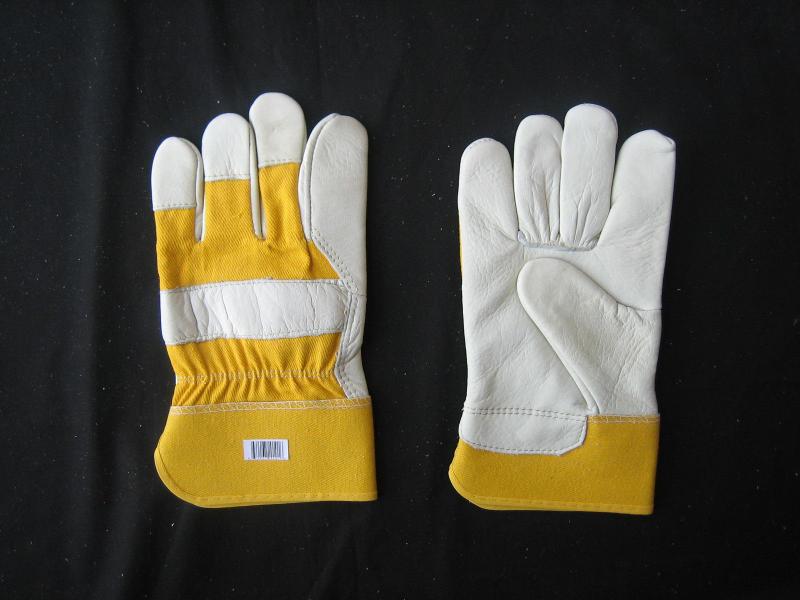 Yellow Cow Grain Leather Full Palm Work Glove