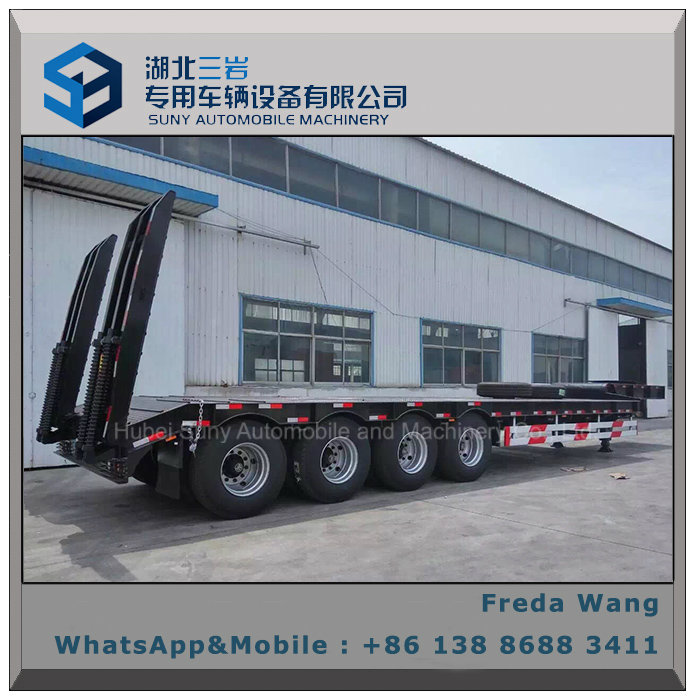 25t - 200tons 4 Axles Low Bed Semi Truck Trailer