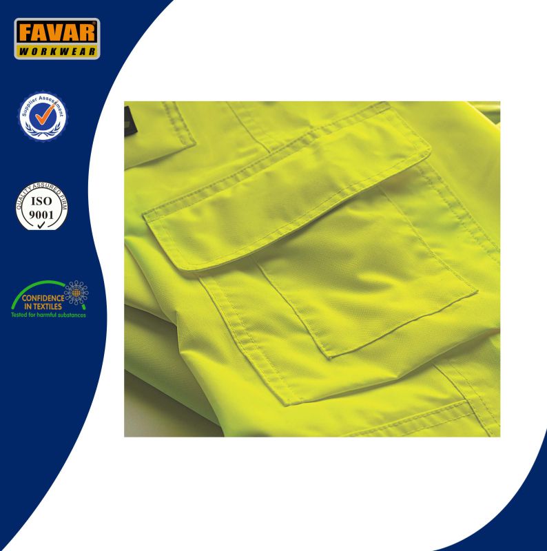 Yellow Elasticated Waist Hi-Vis Reinforced Kneepad Waterproof Trouser