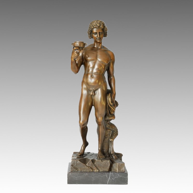 Mythology Statue Dionysus/Bacchus Bronze Sculpture, Michelangelo TPE-152