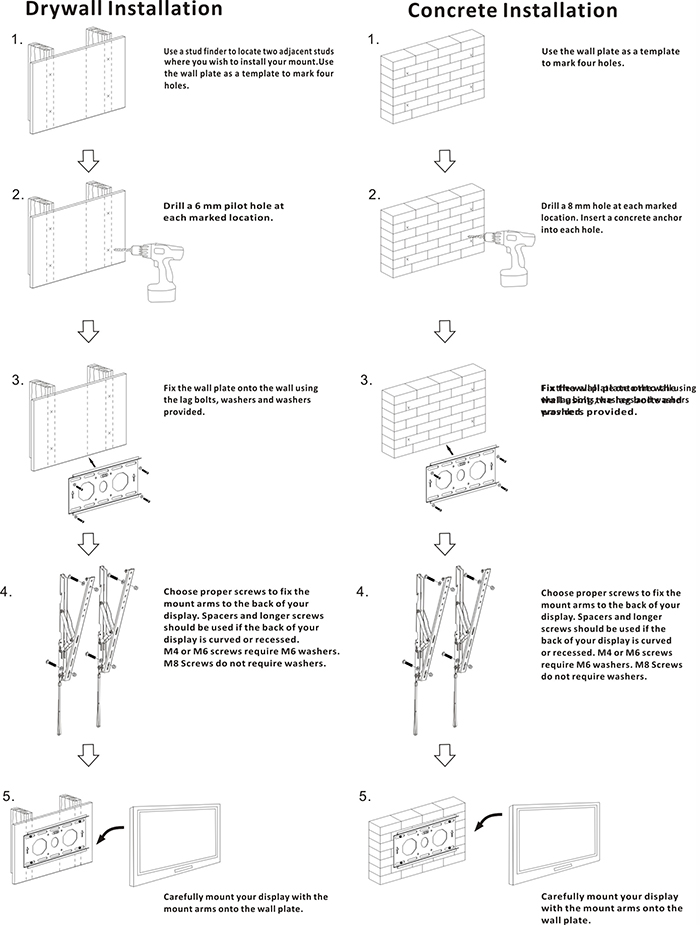 Single Arm Swivel TV Wall Bracket Made in China