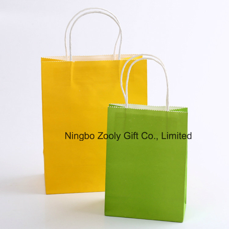 Color Printing Twisted Handle Kraft Paper Carrier Bags